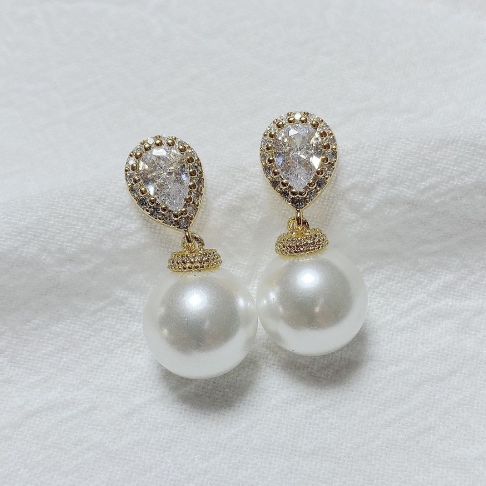 Kate Spade earrings gold pearl  crystal earrings